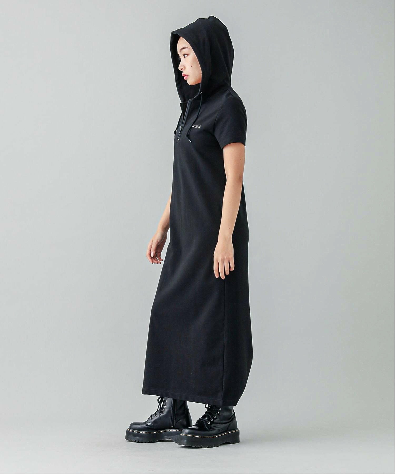 HALF ZIP HOODED LONG DRESS ドレス X-girl